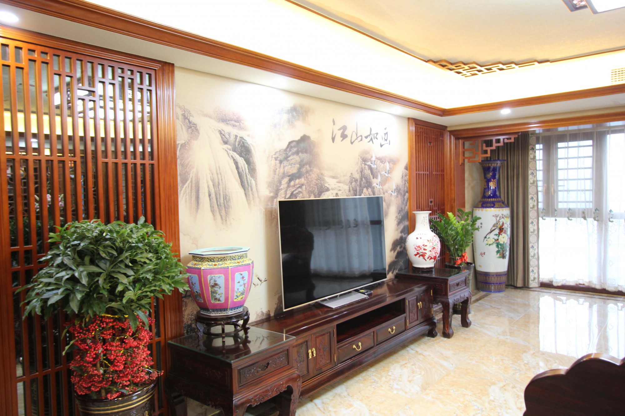 綿陽(yáng)市潼川銀座新中式風(fēng)格五居室裝修案例